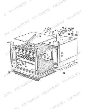 Взрыв-схема плиты (духовки) Electrolux CO1165W2 - Схема узла Oven equipment